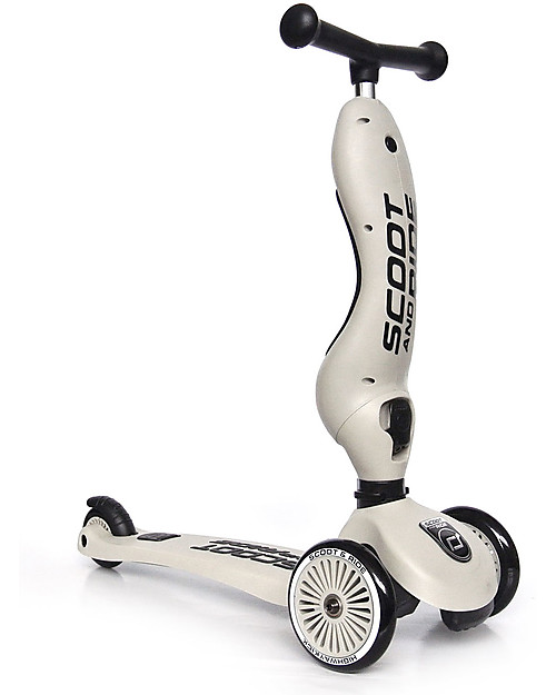 Scoot and Ride Monopattino e Triciclo 2in1 Highwaykick 1, Grigio Cenere - Da 1 a 5 anni Monopattini
