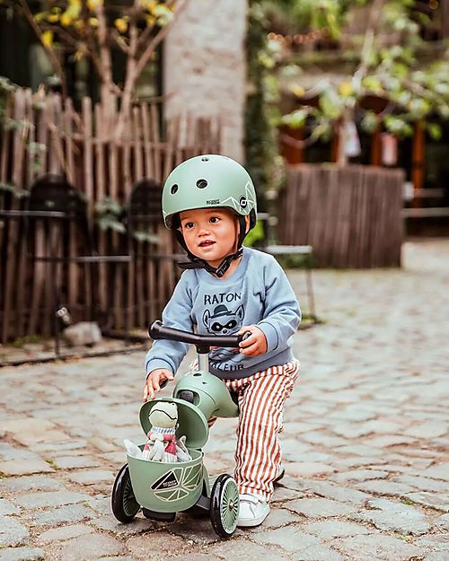 Scoot and Ride Monopattino e Triciclo 2in1 Highwaykick 1 Lifestyle - con Portaoggetti - Green Lines - Da 1 a 5 anni Monopattini