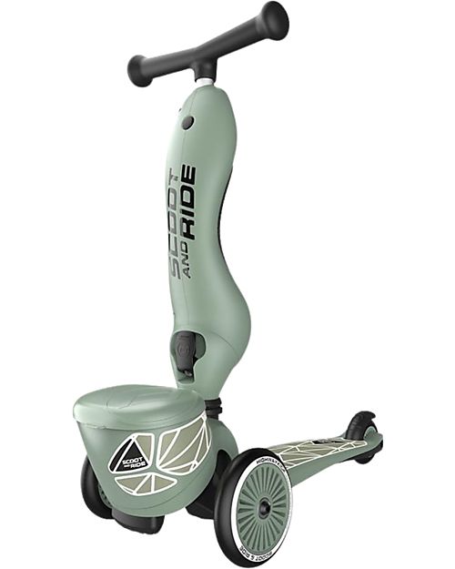 Scoot and Ride Monopattino e Triciclo 2in1 Highwaykick 1 Lifestyle - con Portaoggetti - Green Lines - Da 1 a 5 anni Monopattini