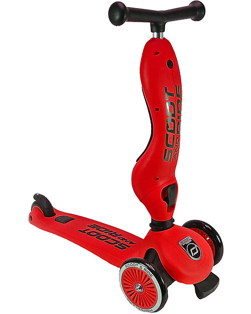 Scoot and Ride Monopattino e Triciclo 2in1 Highwaykick 1, Rosso - Da 1 a 5 anni Monopattini