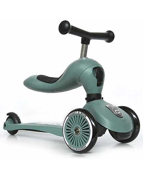 Scoot and Ride Monopattino e Triciclo 2in1 Highwaykick 1, Verde Foresta - Da 1 a 5 anni Monopattini