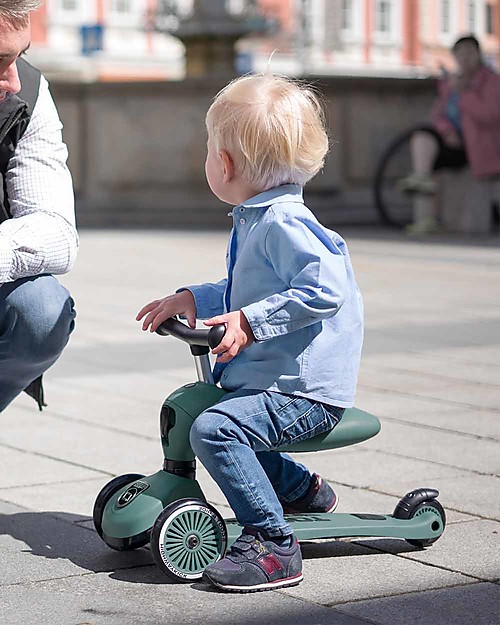 Scoot and Ride Monopattino e Triciclo 2in1 Highwaykick 1, Verde Foresta - Da 1 a 5 anni Monopattini