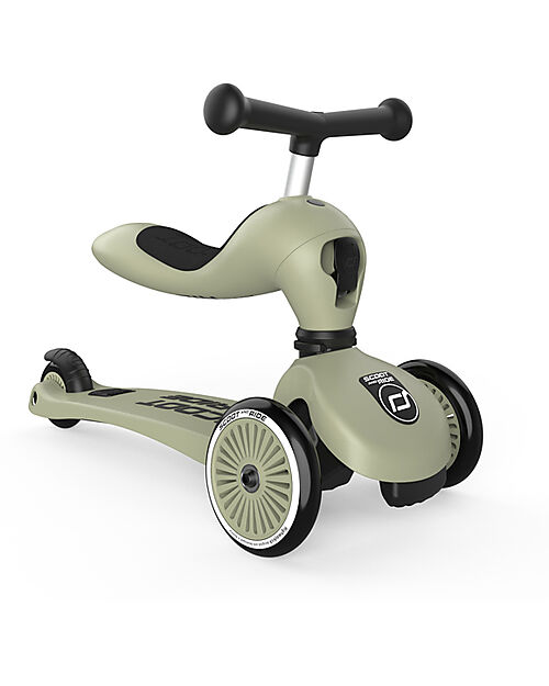 Scoot and Ride Monopattino e Triciclo 2in1 Highwaykick 1 - Verde Oliva - Da 1 a 5 anni Monopattini
