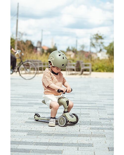 Scoot and Ride Monopattino e Triciclo 2in1 Highwaykick 1 - Verde Oliva - Da 1 a 5 anni Monopattini