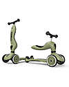 Scoot and Ride Monopattino e Triciclo 2in1 Highwaykick 1 - Verde Oliva - Da 1 a 5 anni Monopattini