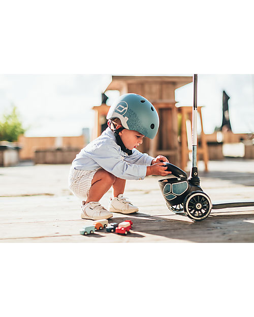 Scoot and Ride Monopattino HWK2 Lifestyle - Acciaio Riflettente - 2 ai 5 anni - Fino a 50kg! Monopattini