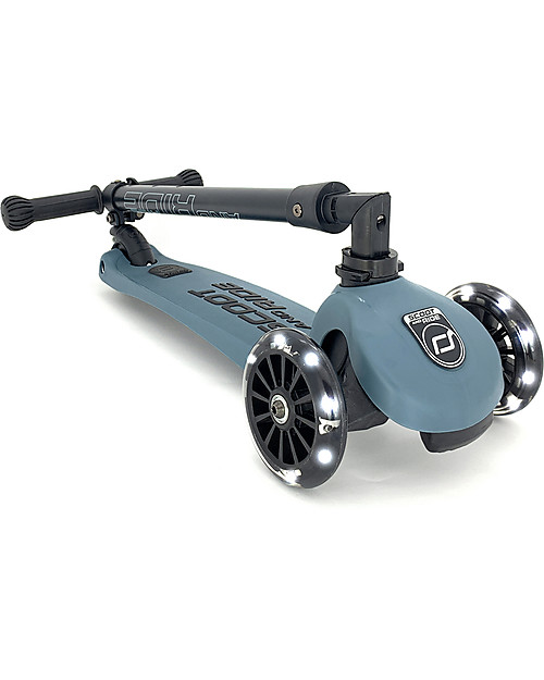 Scoot and Ride Monopattino Richiudibile Highwaykick 3 LED - Blu Acciaio -  Da 3 a 6 anni Monopattini