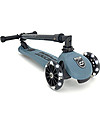 Scoot and Ride Monopattino Richiudibile Highwaykick 3 LED - Blu Acciaio -  Da 3 a 6 anni Monopattini