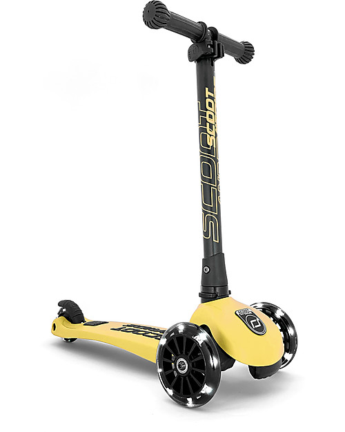 Scoot and Ride Monopattino Richiudibile Highwaykick 3 LED - Giallo Limone -  Da 3 a 6 anni Monopattini