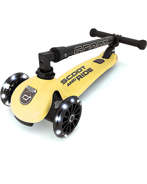 Scoot and Ride Monopattino Richiudibile Highwaykick 3 LED - Giallo Limone -  Da 3 a 6 anni Monopattini