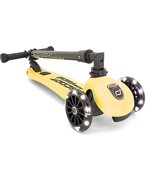 Scoot and Ride Monopattino Richiudibile Highwaykick 3 LED - Giallo Limone -  Da 3 a 6 anni Monopattini
