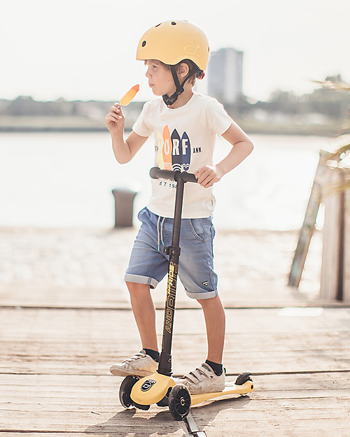 Scoot and Ride Monopattino Richiudibile Highwaykick 3 LED - Giallo Limone -  Da 3 a 6 anni Monopattini