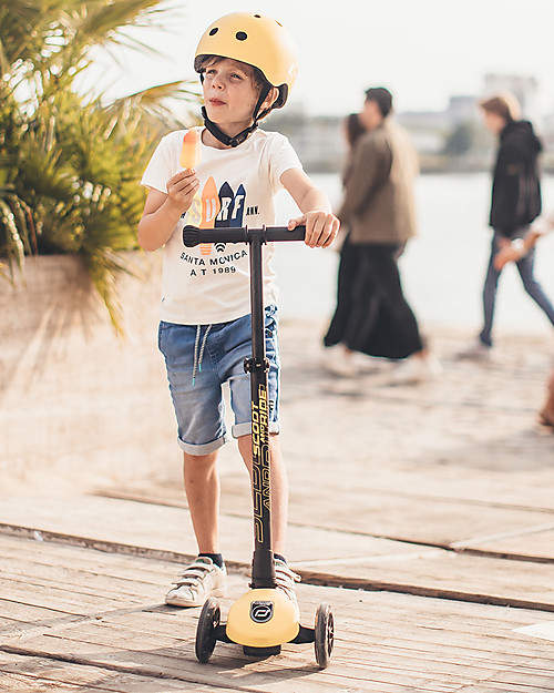 Scoot and Ride Monopattino Richiudibile Highwaykick 3 LED - Giallo Limone -  Da 3 a 6 anni Monopattini