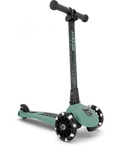 Scoot and Ride Monopattino Richiudibile Highwaykick 3 LED - Verde Foresta -  Da 3 a 6 anni Monopattini