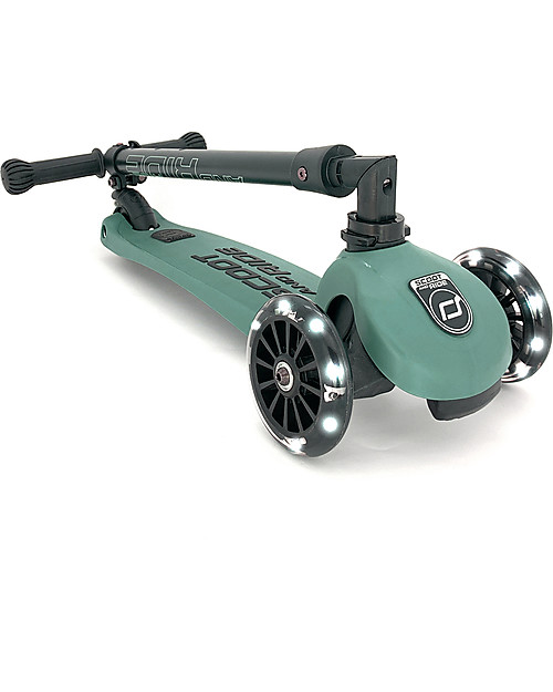 Scoot and Ride Monopattino Richiudibile Highwaykick 3 LED - Verde Foresta -  Da 3 a 6 anni Monopattini