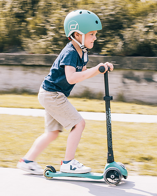 Scoot and Ride Monopattino Richiudibile Highwaykick 3 LED - Verde Foresta -  Da 3 a 6 anni Monopattini