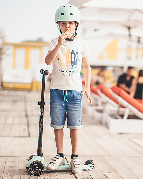 Scoot and Ride Monopattino Richiudibile Highwaykick 3 LED - Verde Kiwi -  Da 3 a 6 anni Monopattini