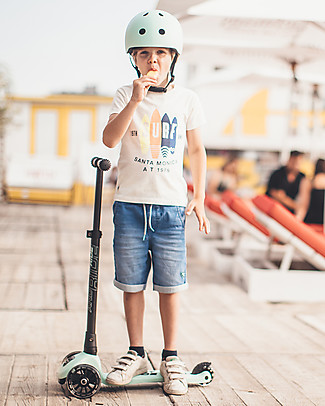 Scoot and Ride Monopattino Richiudibile Highwaykick 3 LED - Verde Kiwi - Da 3 a 6 anni Monopattini