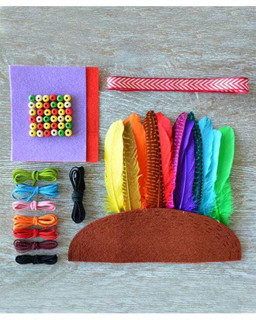 Seedling Crea il Tuo Copricapo Indiano - Kit Creativo (dai 4 anni) Kit Fai Da Te