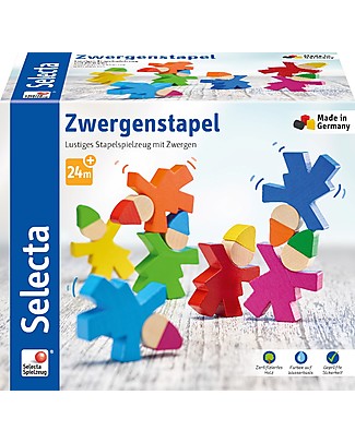 Selecta Stacking Gnomes, Personaggi in Legno da Impilare Construzioni In Legno