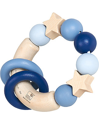 Selecta Tocco Magico, Blu - Giocattolo da presa in legno, adatto fin dalla nascita! Sonagli di Legno