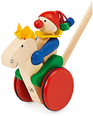 Selecta Trotto - Cavalluccio con fantino in legno Giochi da Tirare e Spingere