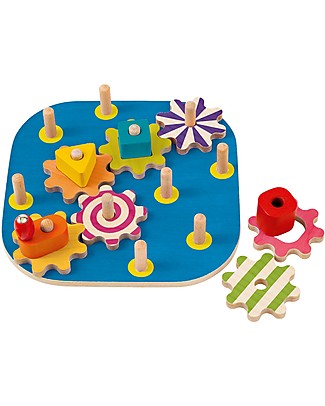 Selecta Winding Fun, Gioco Multifunzione in Legno - Con Formine Rotanti! Incastri in Legno