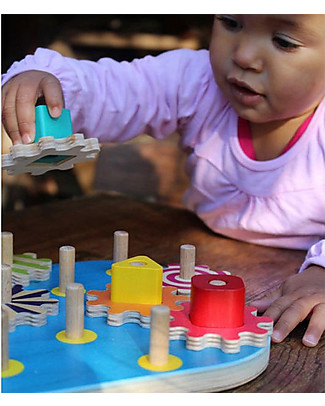 Selecta Winding Fun, Gioco Multifunzione in Legno - Con Formine Rotanti! Incastri in Legno