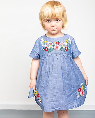 Sense Organics Abito Bimba Maniche Corte Chana - 100% chambray di cotone bio Vestiti