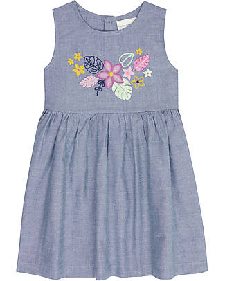 Sense Organics Abito Smanicato Tuana - Ricamo Floreale - 100% Cotone Bio Vestiti_