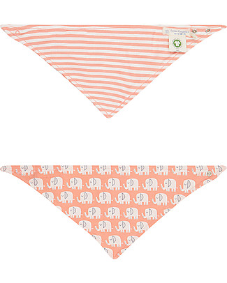 Sense Organics Bavaglino Reversibile Dribble Bib - Elefante/Righe - 100% cotone bio Bavagli Classici