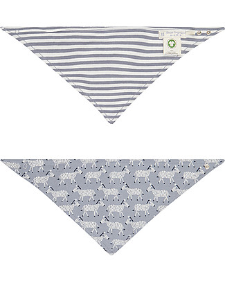 Sense Organics Bavaglino Reversibile Dribble Bib - Zebra/Righe - 100% cotone bio Bavagli Classici