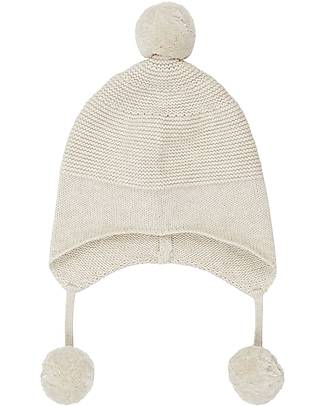Sense Organics Berretto Bebè Marcel - Sabbia - 100% Maglia di Cotone Bio Cappelli Invernali