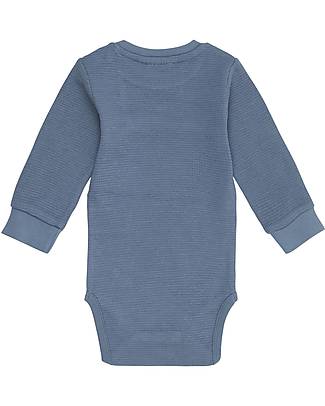 Sense Organics Body Manica Lunga Milan - Blu Polvere - 100% Jersey Waffle di Cotone Bio GOTS Body Manica Lunga