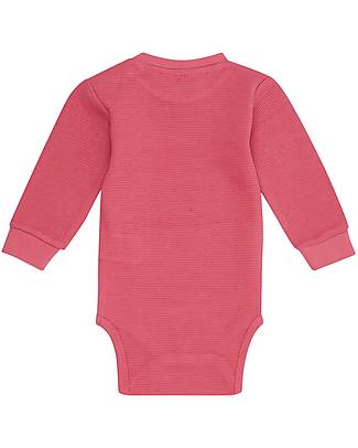 Sense Organics Body Manica Lunga Milan - Rosa Scuro - 100% Jersey Waffle di Cotone Bio GOTS Body Manica Lunga