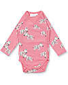 Sense Organics Body Manica Lunga Ygon Retro - Rosa - Zebre - 100% Cotone Bio GOTS Body Manica Lunga