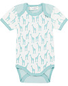 Sense Organics Body Yvon a Maniche Corte - Giraffa/Righe Acqua - 100% Cotone bio Body Manica Corta