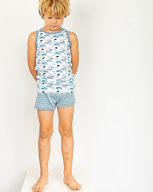 Sense Organics Boxer Prince Pacco da 2 - Aeroplani/Righe - 100% cotone bio Slip