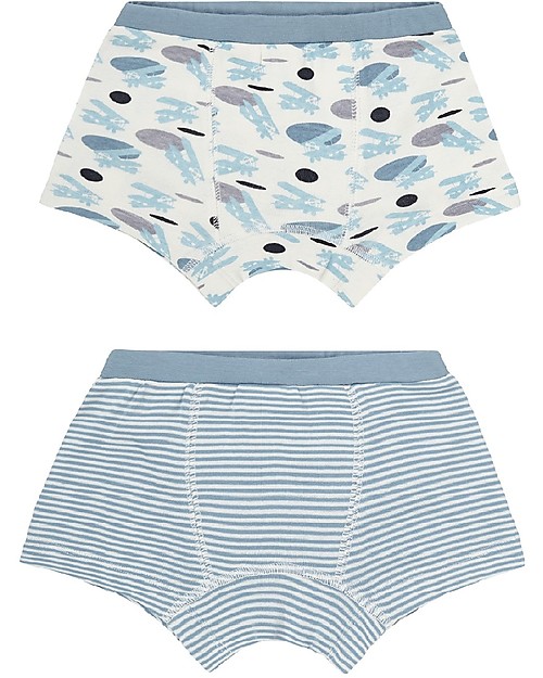 Sense Organics Boxer Prince Pacco da 2 - Aeroplani/Righe - 100% cotone bio Slip