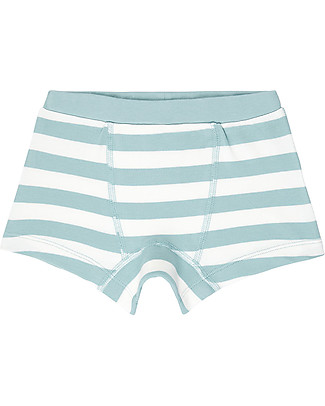 Sense Organics Boxer Prince Retro Pacco da 2 - Azzurro + Righe - 100% Cotone Bio Slip