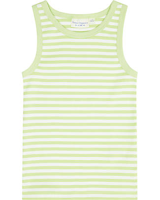 Sense Organics Canotta Don Retro - Righe Lime - 100% Cotone Bio Canottiere