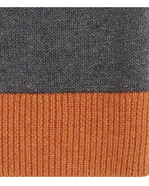 Sense Organics Cappellino a Maglia con Pompon Rudolfo - Antracite + Arancio - 100% Cotone Bio Cappelli Invernali
