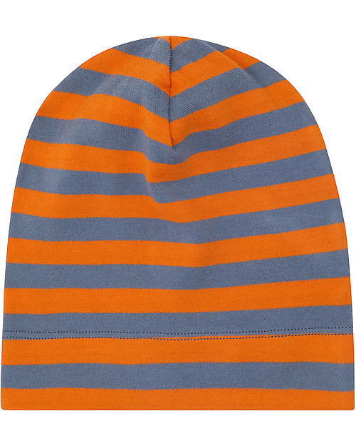 Sense Organics Cappello Kai - Arancione Blu Polvere Strisce - 100% Cotone Bio GOTS Cappelli Invernali