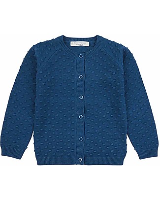 Sense Organics Cardigan Lavorato a Maglia Elia - Blu - 100% Cotone Bio Cardigan