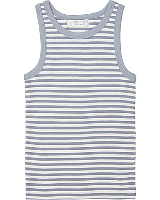 Sense Organics Don Retro Vest - Blue Stripes - 100% Organic Cotton Vests