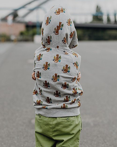 Sense Organics Felpa con Cappuccio Mauro - Tigri - 100% Cotone bio Felpe