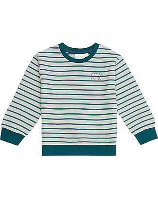 Sense Organics Felpa Dongo - Righe Grigio Blu Toro - 100% Cotone Bio GOTS Felpe