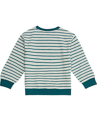 Sense Organics Felpa Dongo - Righe Grigio Blu Toro - 100% Cotone Bio GOTS Felpe