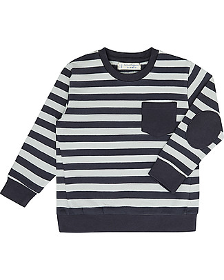 Sense Organics Felpa Finn - Righe Blu e Grigie - 100% Cotone Bio Felpe