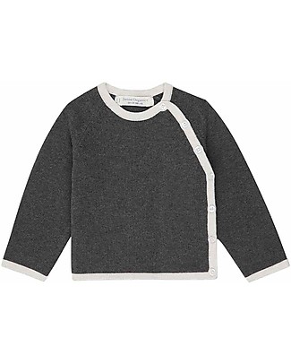 Sense Organics Giacchino Baby Picasso Lavorato a Maglia - Antracite - 100% Cotone Bio Giacche